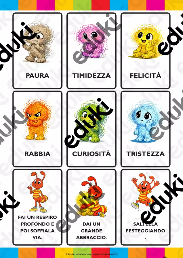 Gioco carte in maiuscolo - Scarabocchio oggi è..... Flashcard - Gioco carte in maiuscolo - Scarabocchio oggi è..... - Il mondo di Nio - Pagina di copertina