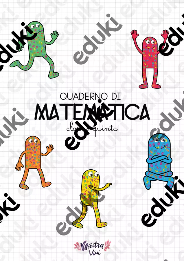 QUADERNO DI MATEMATICA CLASSE 5 Esercizi - QUADERNO DI MATEMATICA CLASSE 5 - Maestra Vivi - Pagina di copertina
