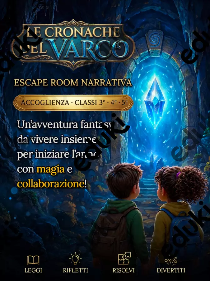 Accoglienza (3ª, 4ª e 5ª) Escape Room Narrativa - Le Cronache del Varco Esercizi - Accoglienza (3ª, 4ª e 5ª) Escape Room Narrativa - Le Cronache del Varco - Maestro Francesco - Pagina di copertina