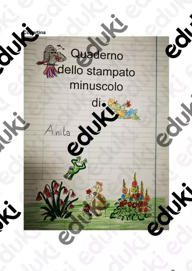 Quaderno n° 8 classe prima Stampato minuscolo Serie di lezioni - Quaderno n° 8 classe prima Stampato minuscolo - Maestra Anita - Pagina di copertina