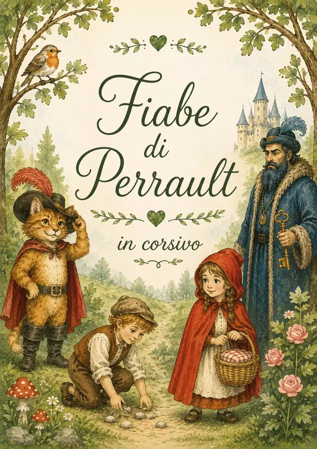 Fiabe di Perrault in corsivo Esercizi - Fiabe di Perrault in corsivo - Leggo e Comprendo - Pagina di copertina