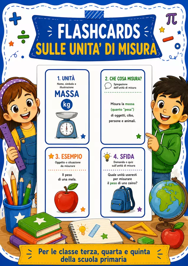 Flashcards sulle unità di misura Flashcard - Flashcards sulle unità di misura - STEM nello zaino - Pagina di copertina