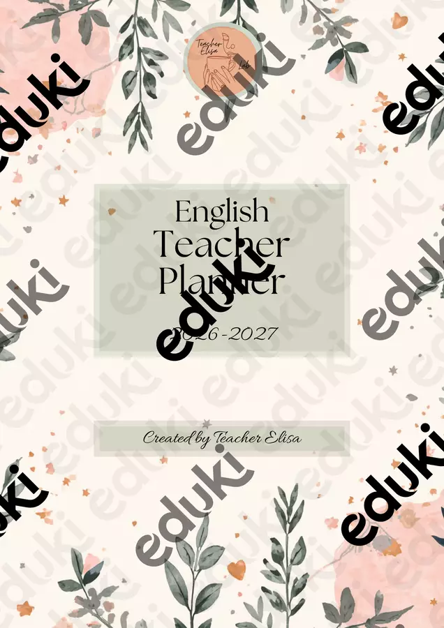 Agenda per insegnanti di inglese, Teacher planner 2026-27 Programmi scolastici / Materiali per docenti - Agenda per insegnanti di inglese, Teacher planner 2026-27 - Teacher Elisa Lab - Pagina di copertina
