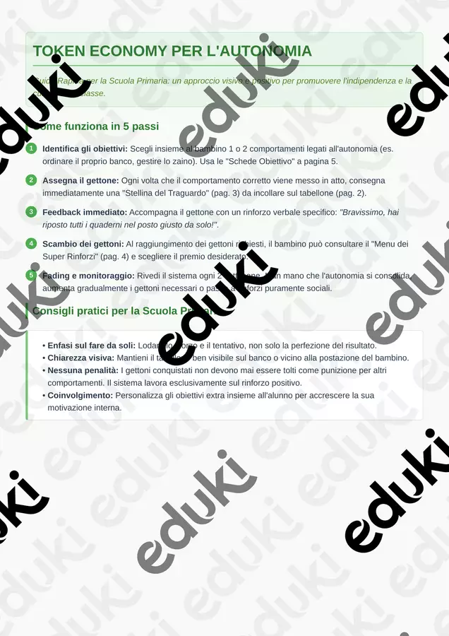 Una token economy per i vostri bambini di scuola primaria. Materiale di supporto/inclusione - Una token economy per i vostri bambini di scuola primaria. - betta.camo - Pagina di copertina