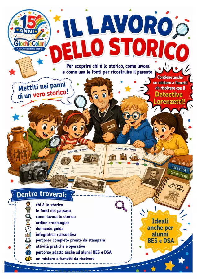 Il lavoro dello storico: percorso completo Serie di lezioni - Il lavoro dello storico: percorso completo - Maestro Fabio Giochiecolori - Pagina di copertina