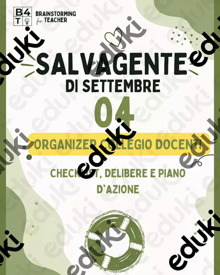 Salvagente Settembre #4 – Collegio Docenti sotto Controllo Programmi scolastici / Materiali per docenti - Salvagente Settembre #4 – Collegio Docenti sotto Controllo - Brainstorming for Teacher - Pagina di copertina
