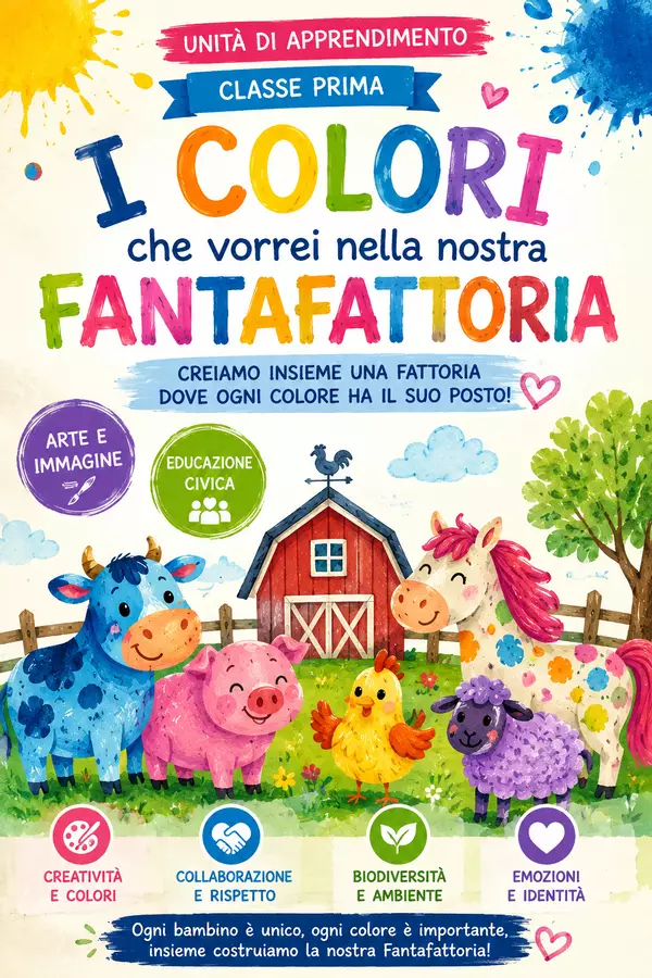 La nostra Fantafattoria – Unità di Apprendimento (Classe Prima) Materiale di supporto/inclusione - La nostra Fantafattoria – Unità di Apprendimento (Classe Prima) - Sara Vescio - Pagina di copertina