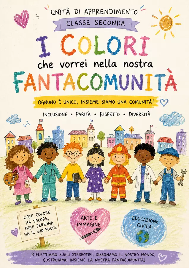 La nostra Fantacomunità - Unità di Apprendimento (Classe Seconda) Materiale di supporto/inclusione - La nostra Fantacomunità - Unità di Apprendimento (Classe Seconda) - Sara Vescio - Pagina di copertina