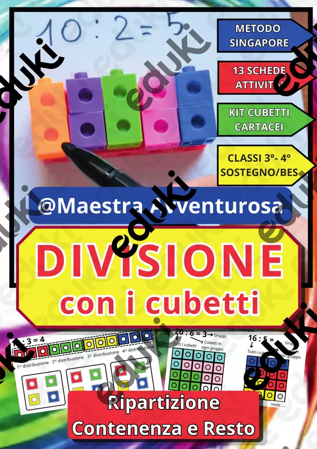 DIVISIONE-METODO SINGAPORE: Attività Pratiche Cl.2ª-3ª e 4ª Esercizi - DIVISIONE-METODO SINGAPORE: Attività Pratiche Cl.2ª-3ª e 4ª - maestra.avventurosa - Pagina di copertina