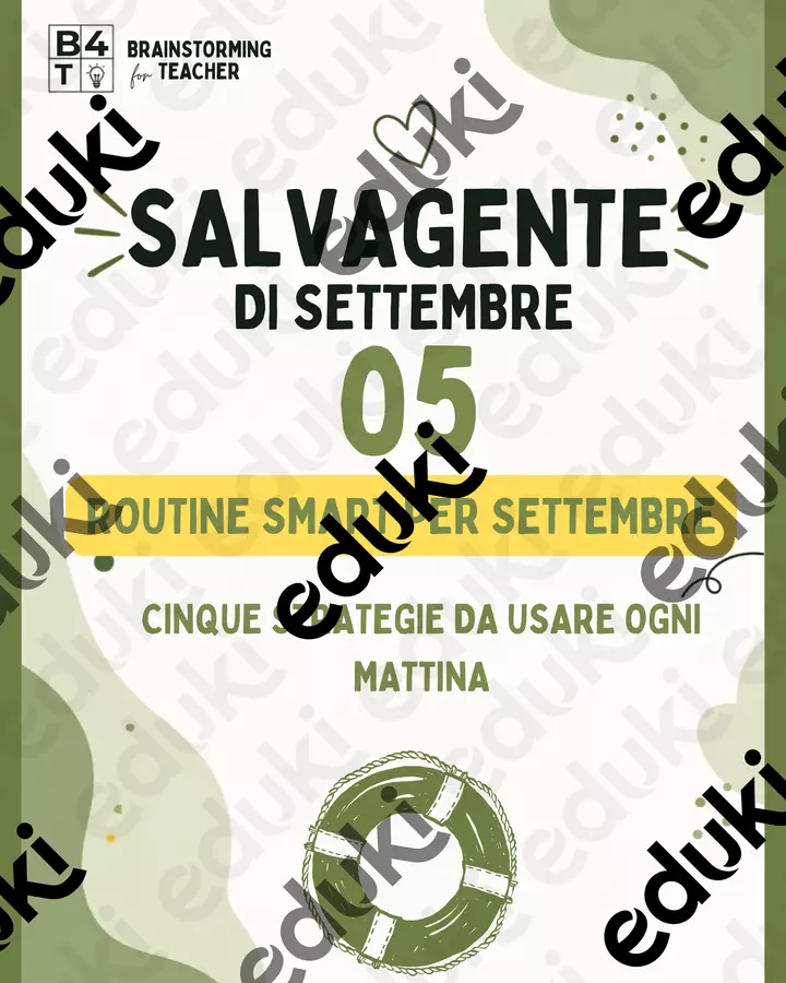 Salvagente settembre #5 | 5 routine SALVACLASSE Materiale di supporto/inclusione - Salvagente settembre #5 | 5 routine SALVACLASSE - Brainstorming for Teacher - Pagina di copertina