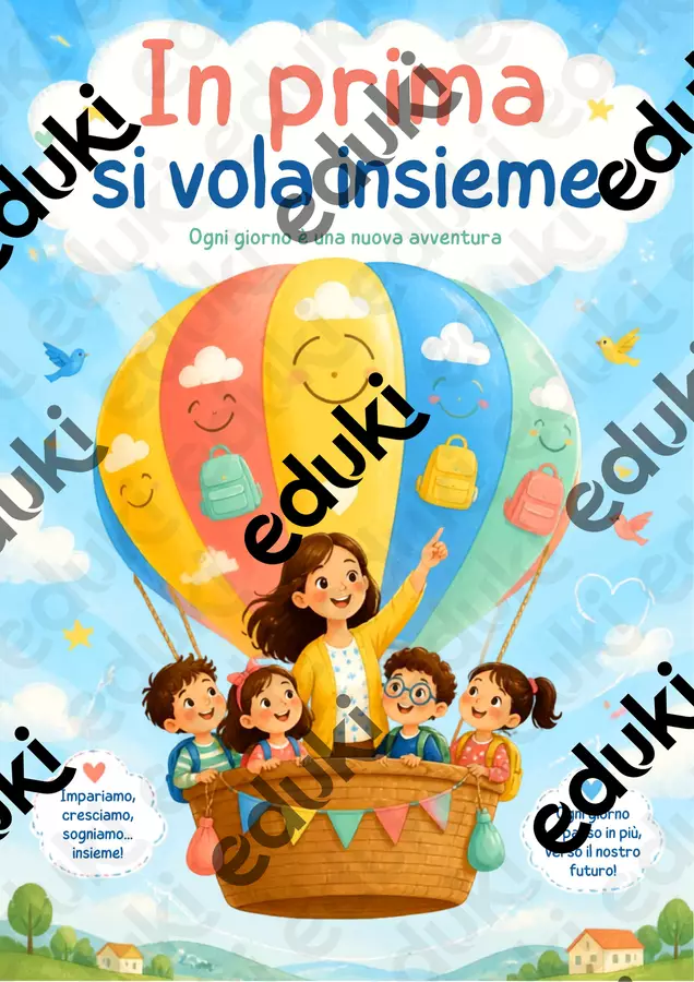 Volo speciale verso la nuova avventura della classe prima. Poster - Volo speciale verso la nuova avventura della classe prima. - Il Banco Creativo - Pagina di copertina