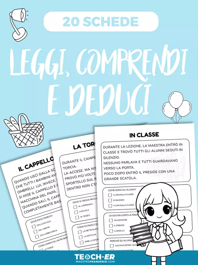 Comprensione del testo: Leggi e deduci Esercizi - Comprensione del testo: Leggi e deduci - Maestro Francesco - Pagina di copertina