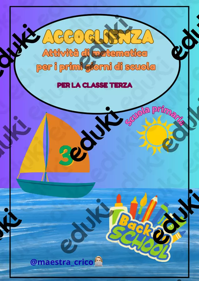 ACCOGLIENZA CLASSE TERZA Materiale di supporto/inclusione - ACCOGLIENZA CLASSE TERZA - Maestracrico - Pagina di copertina