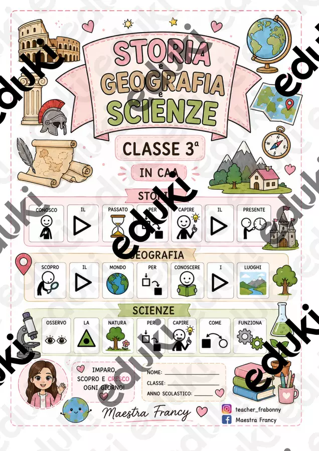 CLASSE 3 IN CAA (storia, geografia,scienze) Materiale di supporto/inclusione - CLASSE 3 IN CAA (storia, geografia,scienze) - Teacher Fra Bonny - Pagina di copertina