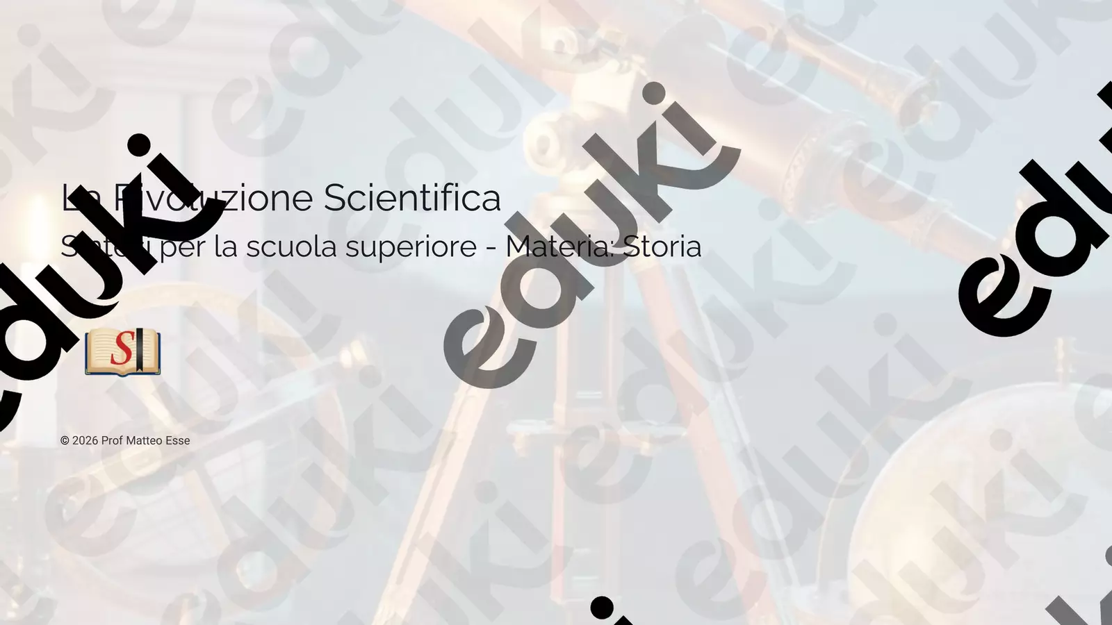 La Rivoluzione Scientifica del '600 Presentazioni / Lavagne - La Rivoluzione Scientifica del '600 - Prof. Matteo Esse - Pagina di copertina
