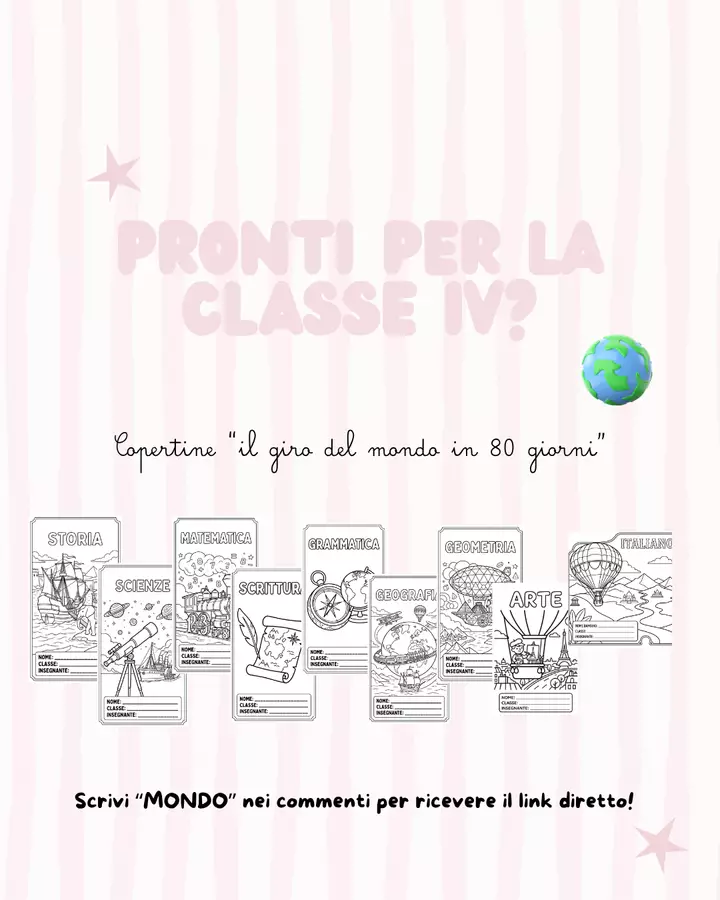 copertine quaderni classe IV - tema: "Il giro del mondo in 80 giorni" Altro tipo di materiale - copertine quaderni classe IV - tema: "Il giro del mondo in 80 giorni" - maestr_ale_ - Pagina di copertina