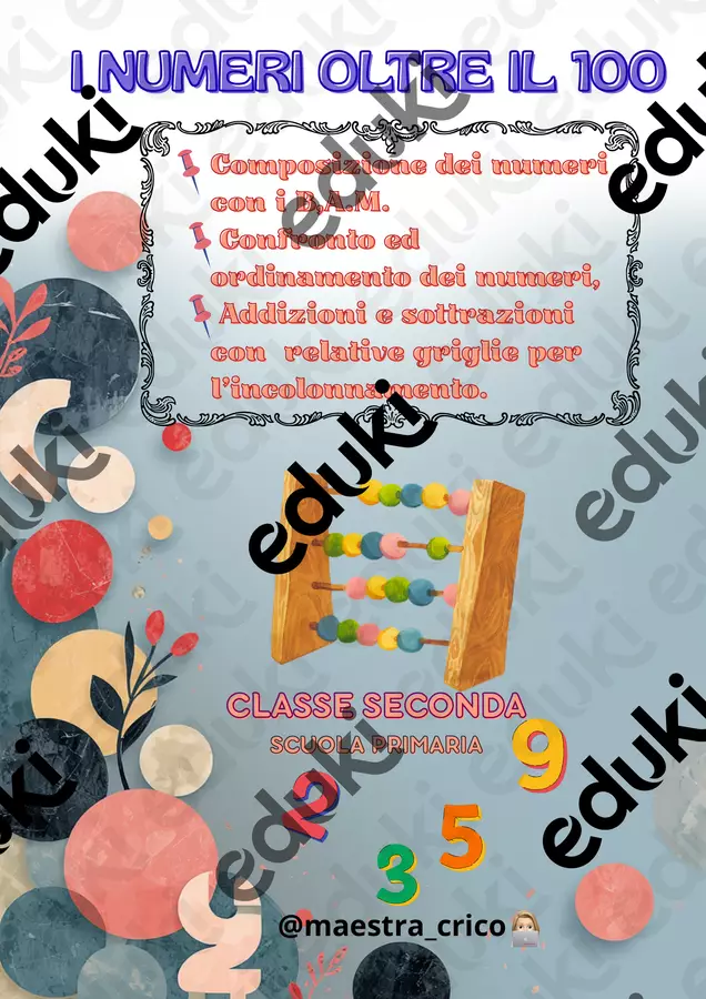 NUMERI OLTRE IL 100 Materiale di supporto/inclusione - NUMERI OLTRE IL 100 - Maestracrico - Pagina di copertina