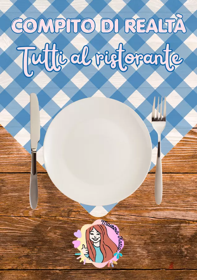 Tutti al ristorante: un menù da 1 a 20! Compiti in classe/Test - Tutti al ristorante: un menù da 1 a 20! - maestra Katia - Pagina di copertina