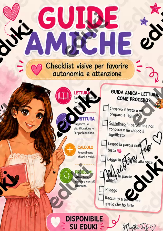 GUIDE AMICHE- Check-list visive -Maestra Fab Flashcard - GUIDE AMICHE- Check-list visive -Maestra Fab - Maestrafab🖤 - Pagina di copertina