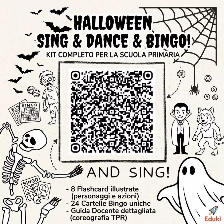 🎃 HALLOWEEN SING, DANCE & BINGO! Kit completo🧛🏻 Flashcard - 🎃 HALLOWEEN SING, DANCE & BINGO! Kit completo🧛🏻 - maestraricciola - Pagina di copertina