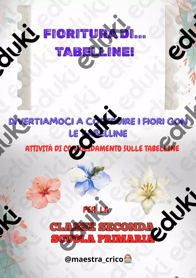 ATTIVITÀ DI CONSOLIDAMENTO SULLE TABELLINE Materiale di supporto/inclusione - ATTIVITÀ DI CONSOLIDAMENTO SULLE TABELLINE - Maestracrico - Pagina di copertina