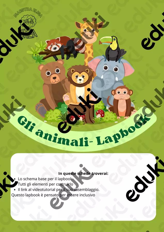Gli animali: lapbook di scienze Materiale di supporto/inclusione - Gli animali: lapbook di scienze - Elisa Occhetti - Pagina di copertina