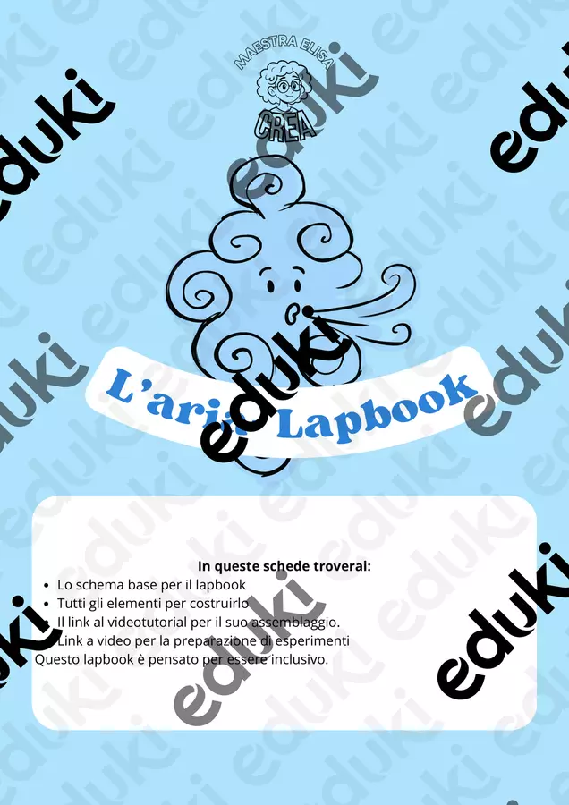 Aria: lapbook di scienze sull'aria Materiale di supporto/inclusione - Aria: lapbook di scienze sull'aria - Elisa Occhetti - Pagina di copertina