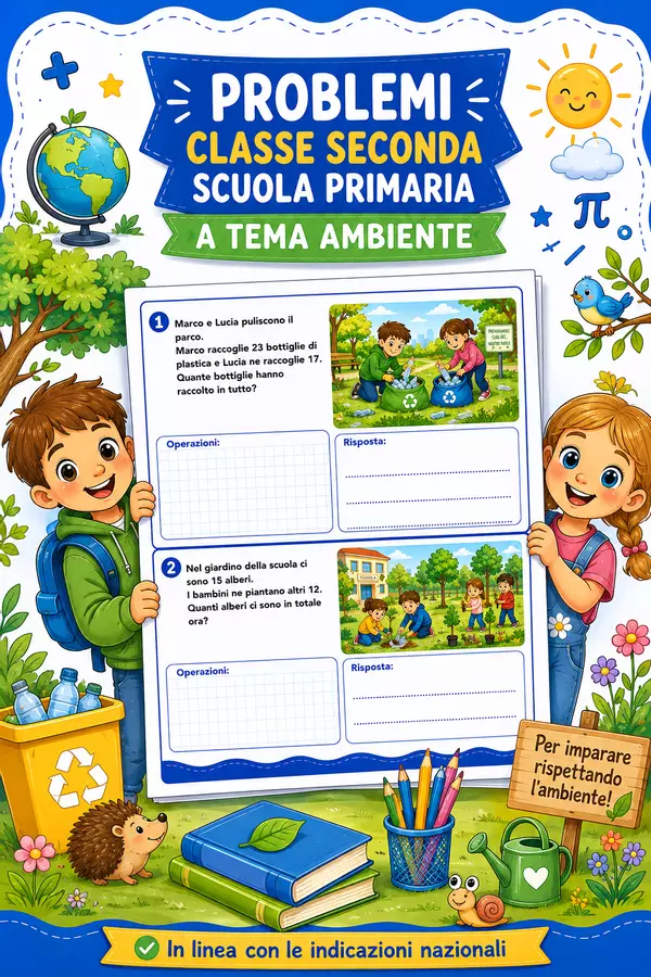 Problemi classe seconda scuola primaria Esercizi - Problemi classe seconda scuola primaria - STEM nello zaino - Pagina di copertina