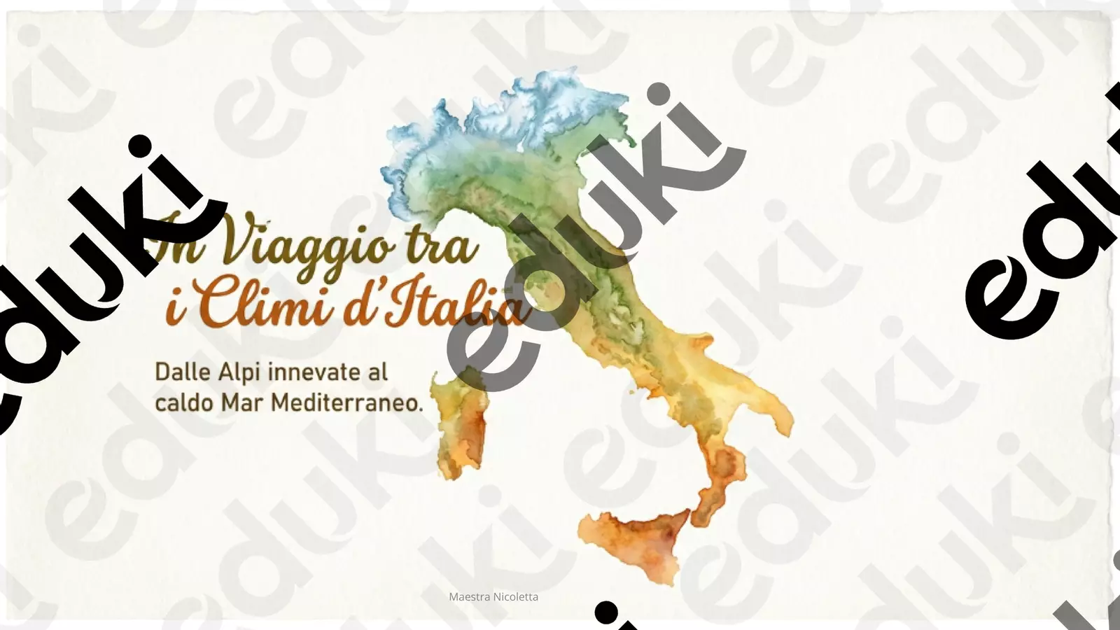 In viaggio tra i climi d'Italia Esercizi - In viaggio tra i climi d'Italia - Maestra Nicoletta - Pagina di copertina