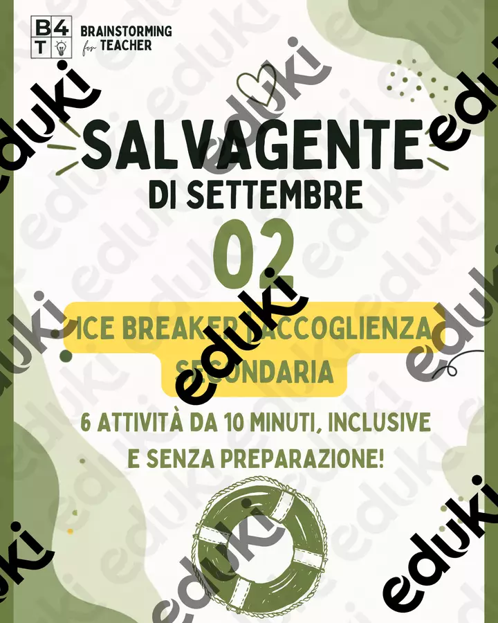 Salvagente Settembre #2 | Accoglienza in Classe Secondaria Materiale di supporto/inclusione - Salvagente Settembre #2 | Accoglienza in Classe Secondaria - Brainstorming for Teacher - Pagina di copertina