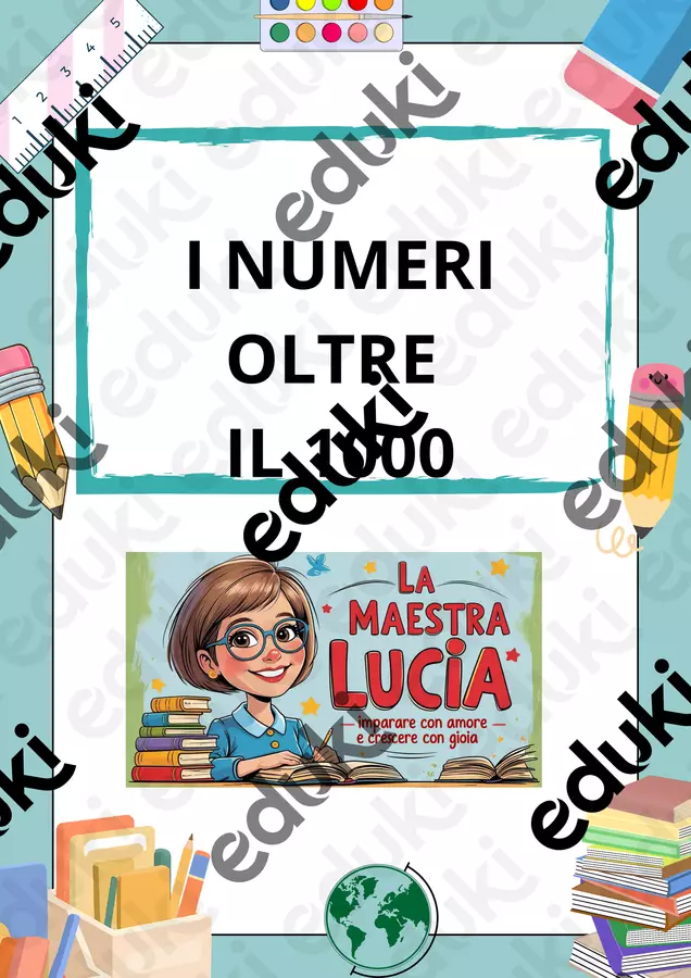 I NUMERI OLTRE IL 1000 Esercizi - I NUMERI OLTRE IL 1000 - Lucia Durante - Pagina di copertina