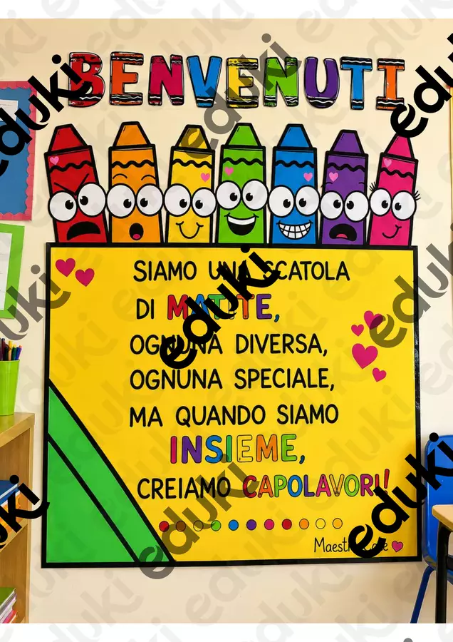 CARTELLONE DI BENVENUTI/BENTORNATI Poster - CARTELLONE DI BENVENUTI/BENTORNATI - Maestra _Cate - Pagina di copertina