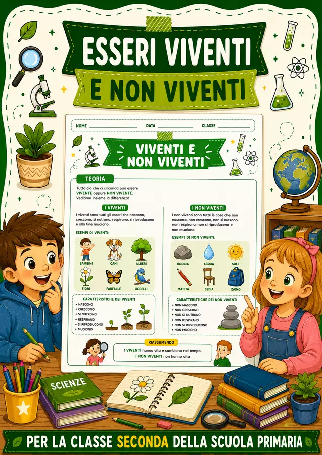Esseri viventi e non viventi Esercizi - Esseri viventi e non viventi - STEM nello zaino - Pagina di copertina