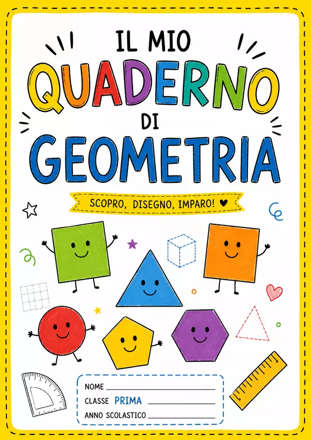 QUADERNO DI GEOMETRIA – CLASSE PRIMA Opere didattiche / Libri di testo - QUADERNO DI GEOMETRIA – CLASSE PRIMA - Officina - didattica - Pagina di copertina