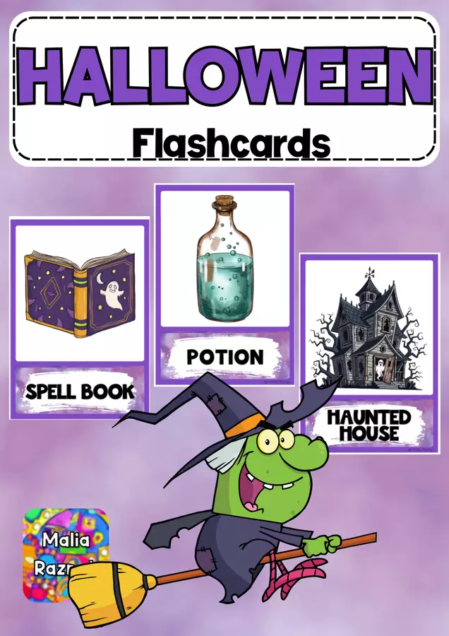 Halloween Elements Flashcards Flashcard - Halloween Elements Flashcards - Malia Raznyk - Pagina di copertina