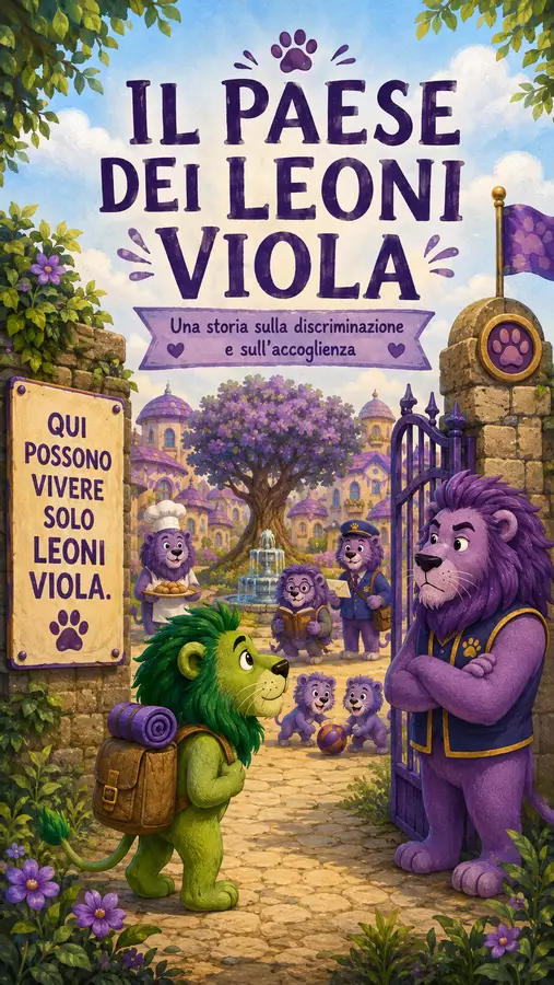 Il paese dei Leoni Viola - Diversità, inclusione Testo - Il paese dei Leoni Viola - Diversità, inclusione - Il viaggio didattico - Pagina di copertina
