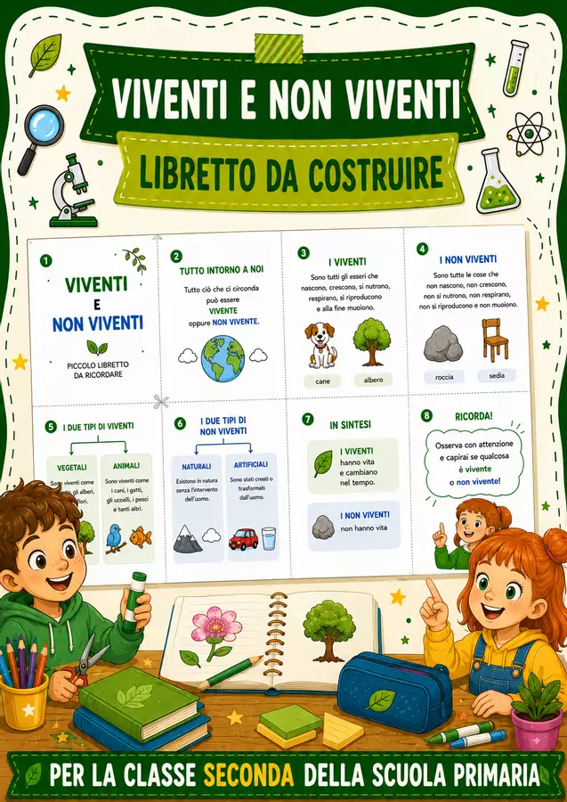 Viventi e non viventi - Libretto da costruire Altro tipo di materiale - Viventi e non viventi - Libretto da costruire - STEM nello zaino - Pagina di copertina