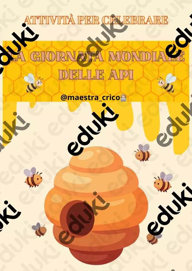 ATTIVITÀ PER CELEBRARE LA GIORNATA MONDIALE DELLE API Materiale di supporto/inclusione - ATTIVITÀ PER CELEBRARE LA GIORNATA MONDIALE DELLE API - Maestracrico - Pagina di copertina