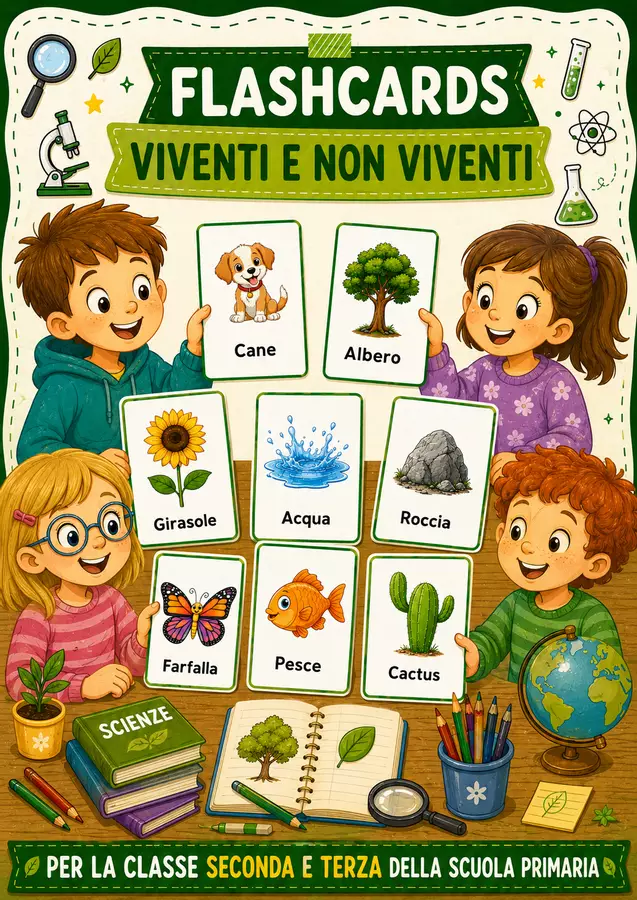 Flashcards viventi e non viventi Flashcard - Flashcards viventi e non viventi - STEM nello zaino - Pagina di copertina