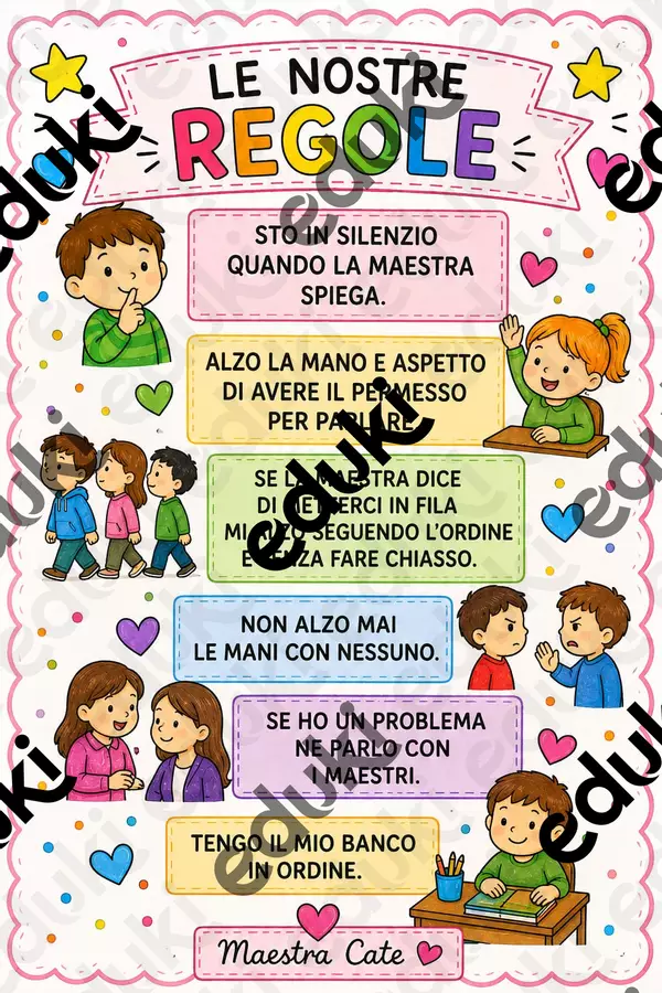 LE REGOLE DELLA NOSTRA CLASSE Poster - LE REGOLE DELLA NOSTRA CLASSE - Maestra _Cate - Pagina di copertina