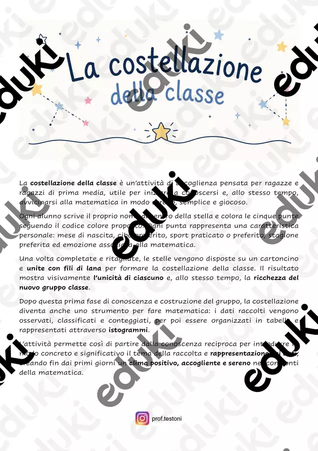 La costellazione della nostra classe Giochi - La costellazione della nostra classe - prof.testoni - Pagina di copertina