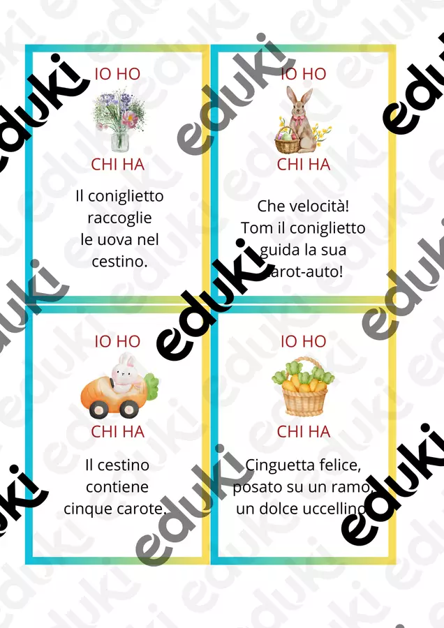 Carte primavera - IO HO…CHI HA…? Esercizi - Carte primavera - IO HO…CHI HA…? - MaestraDani - Pagina di copertina