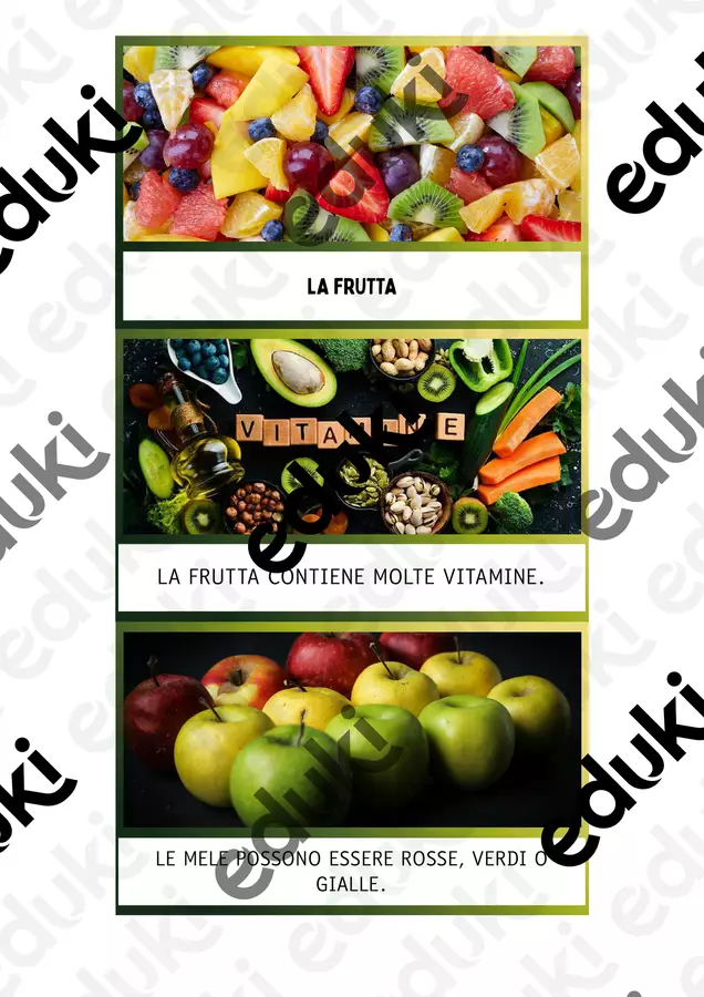 La frutta - MAIUSCOLO - ALLENAMENTO LETTURA Esercizi - La frutta - MAIUSCOLO - ALLENAMENTO LETTURA - MaestraDani - Pagina di copertina