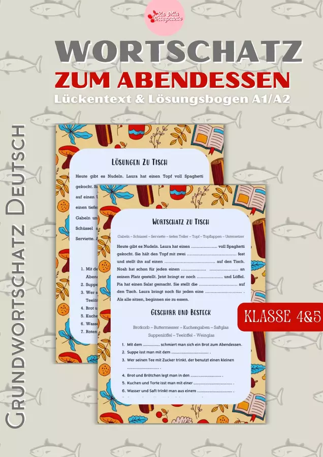 Lessico Fondamentale Tedesco LA CENA Alltagsdeutsch DaF A1 Esercizi - Lessico Fondamentale Tedesco LA CENA Alltagsdeutsch DaF A1 - LaMiaInsegnante - Pagina di copertina