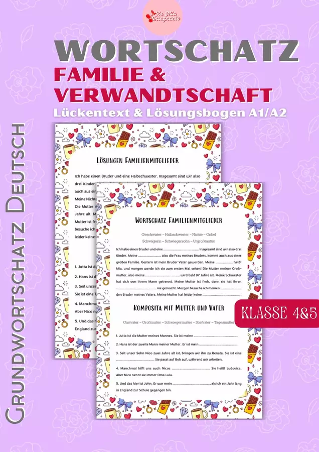 Lessico Fondamentale Tedesco FAMIGLIA E PARENTI Alltagsdeutsch DaF A1 Esercizi - Lessico Fondamentale Tedesco FAMIGLIA E PARENTI Alltagsdeutsch DaF A1 - LaMiaInsegnante - Pagina di copertina