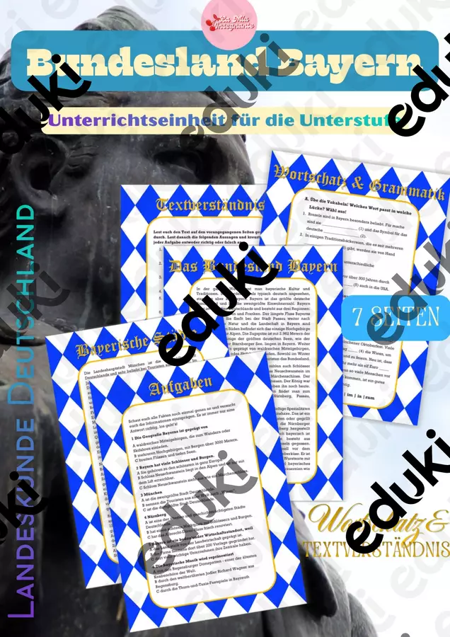 BAVIERA – Bundesland Bayern – Landeskunde und Textverständnis TEDESCO QCER B1 Esercizi - BAVIERA – Bundesland Bayern – Landeskunde und Textverständnis TEDESCO QCER B1 - LaMiaInsegnante - Pagina di copertina