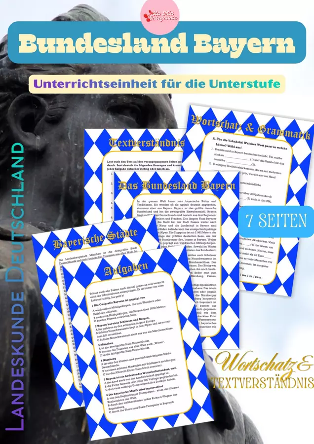 BAVIERA – Bundesland Bayern – Landeskunde und Textverständnis TEDESCO QCER B1 Esercizi - BAVIERA – Bundesland Bayern – Landeskunde und Textverständnis TEDESCO QCER B1 - LaMiaInsegnante - Pagina di copertina