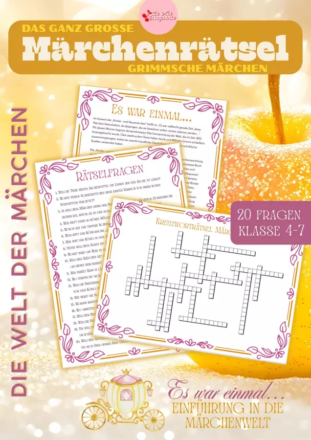 CRUCIAVERBA FIABE Kreuzworträtsel MÄRCHENWELT und Lesetext in TEDESCO Quiz - CRUCIAVERBA FIABE Kreuzworträtsel MÄRCHENWELT und Lesetext in TEDESCO - LaMiaInsegnante - Pagina di copertina