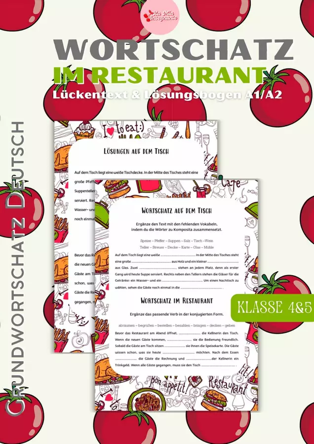 Lessico Fondamentale Tedesco AL RISTORANTE Alltagsdeutsch DaF A1 Esercizi - Lessico Fondamentale Tedesco AL RISTORANTE Alltagsdeutsch DaF A1 - LaMiaInsegnante - Pagina di copertina