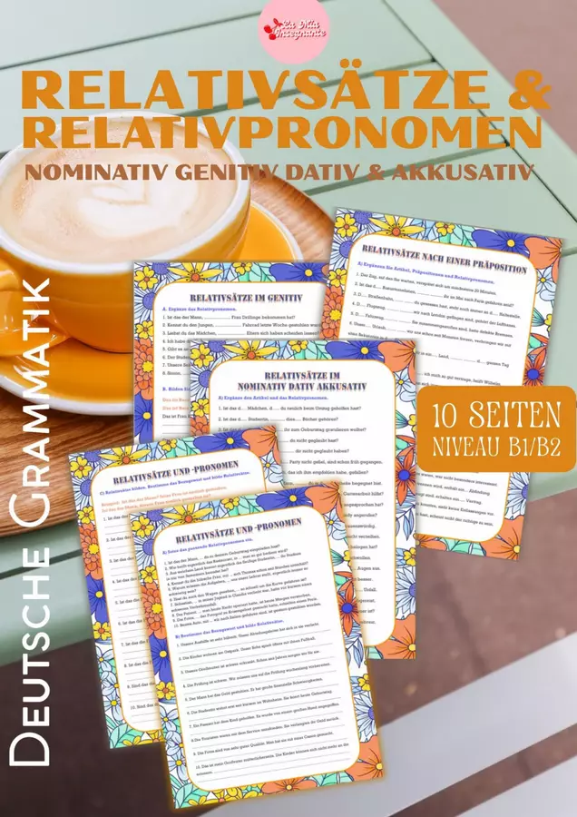 GRAMMATICA TEDESCA Relativsätze und Relativpronomen QCER B1 B2 Esercizi - GRAMMATICA TEDESCA Relativsätze und Relativpronomen QCER B1 B2 - LaMiaInsegnante - Pagina di copertina